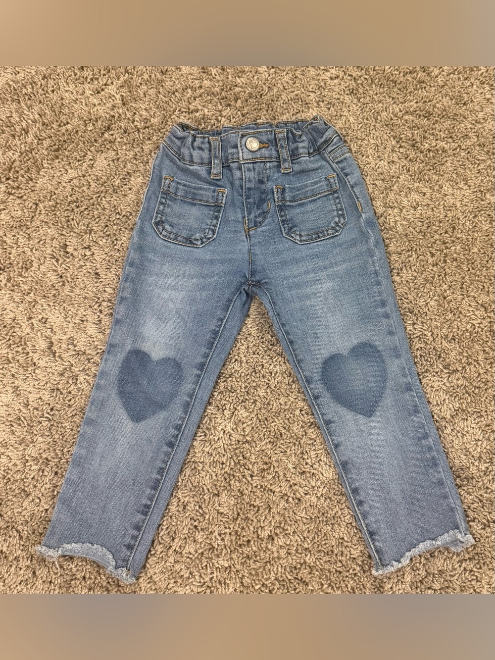 Old Navy Girls 18-24M Light Wash Heart Knee Jeans